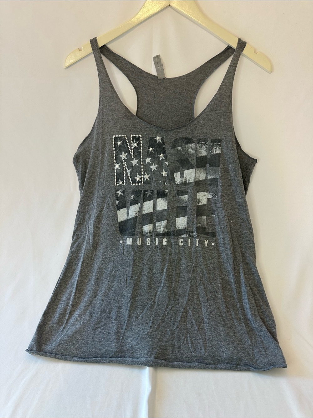 Gray Nashville Music City Racerback Tank Top